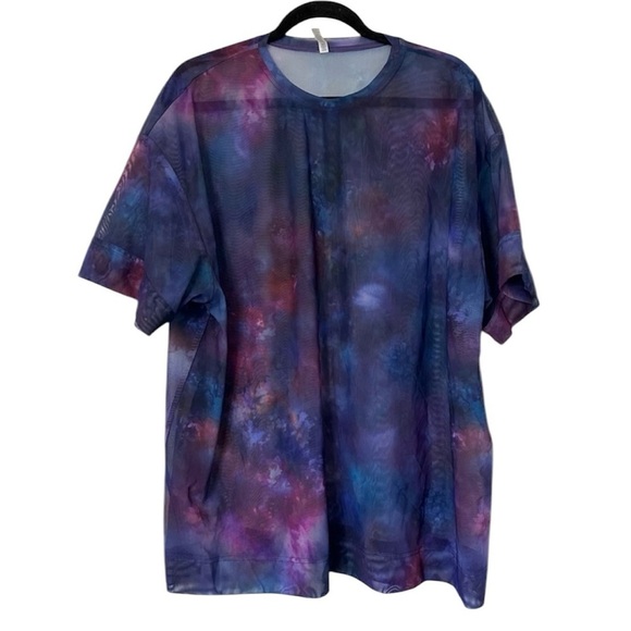 Athleta Women’s Galaxy Over Size Fine Mesh Short Sleeve Tee Large - Picture 1 of 5